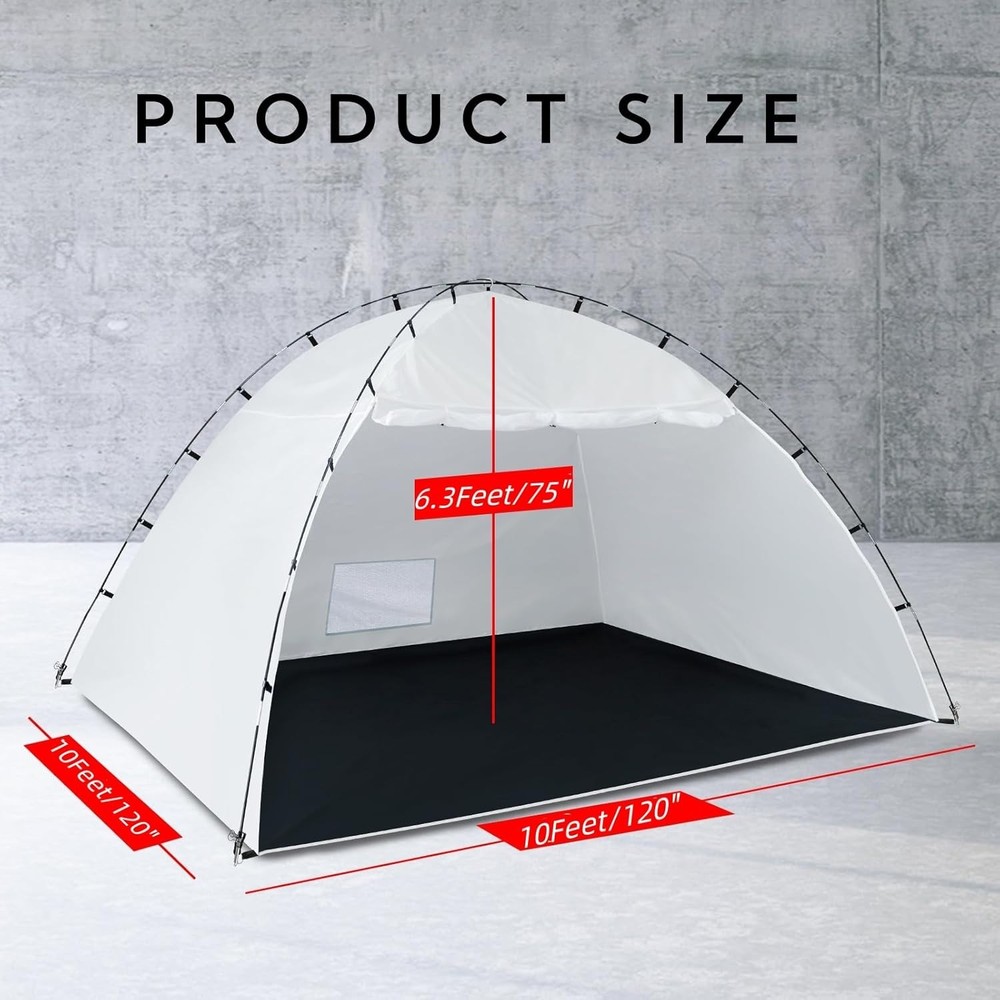 Spacious 10x10 ft Portable Paint Booth Tent with Mesh Screen & Windproof Hooks