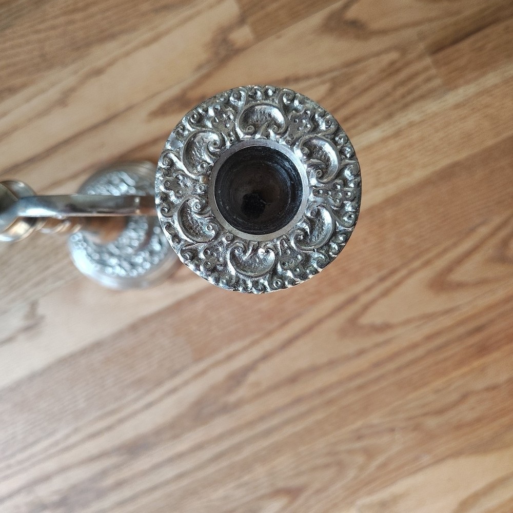 Towle Silver Plate 3 Arm Embossed Candleabra