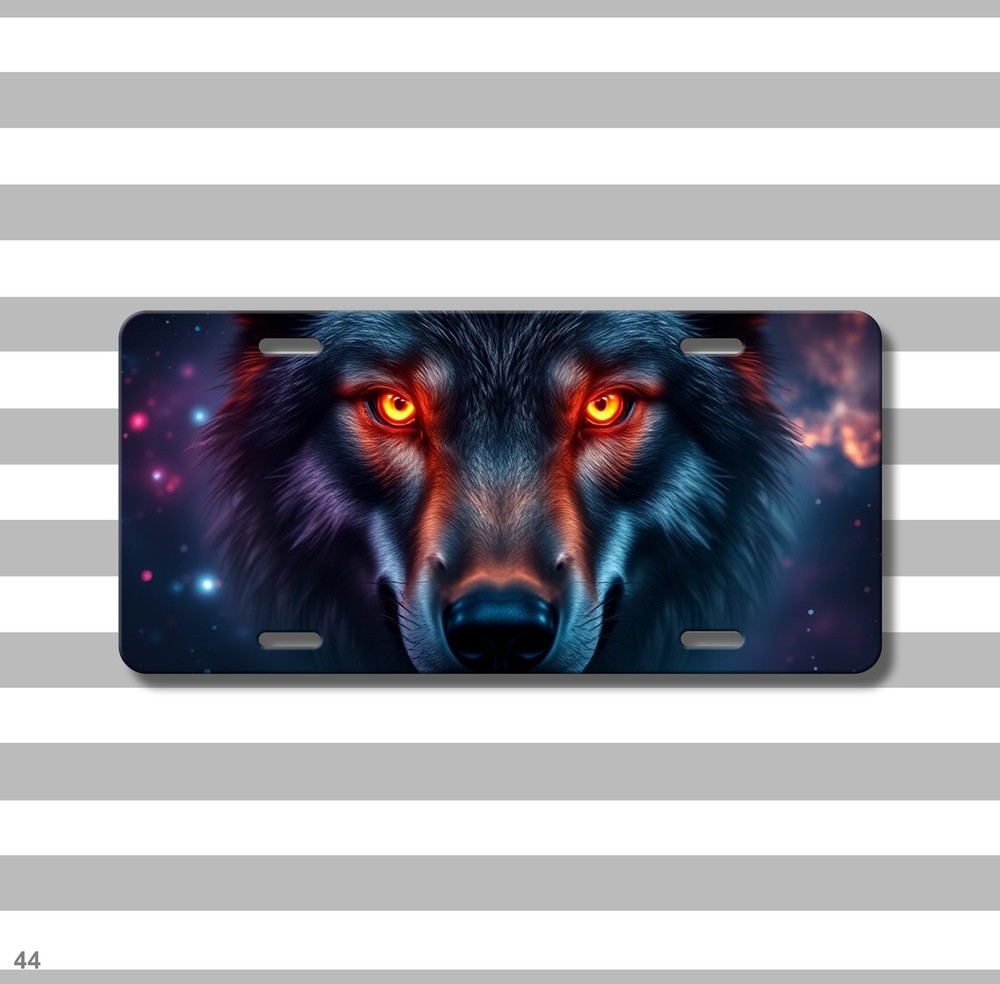 Bold Wolf License Plate Optional Text Vanity Plate Unique Gift