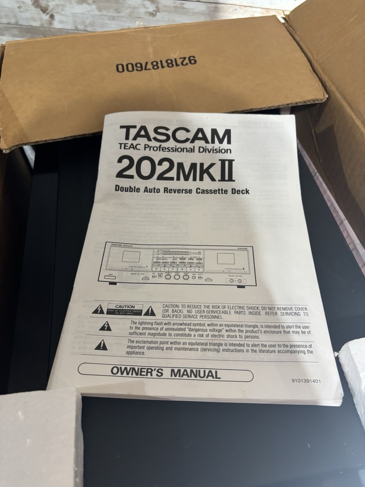 TASCAM 202 MK ii Double Auto Reverse Cassette Deck Tested Missing Knob Read !!