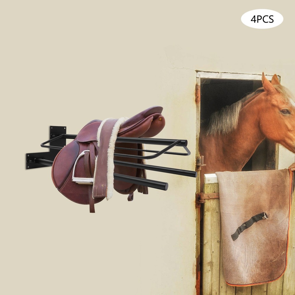 4 PCS Saddle Racks, Saddle Rack With Double Pad Bars, Wall-mounted Saddle Rack