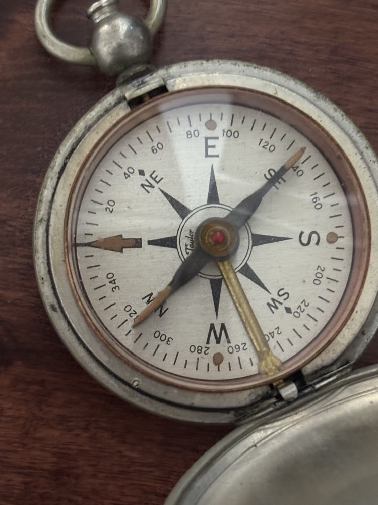 Vintage USCE Compass By Taylor 🧭 Silver Tone