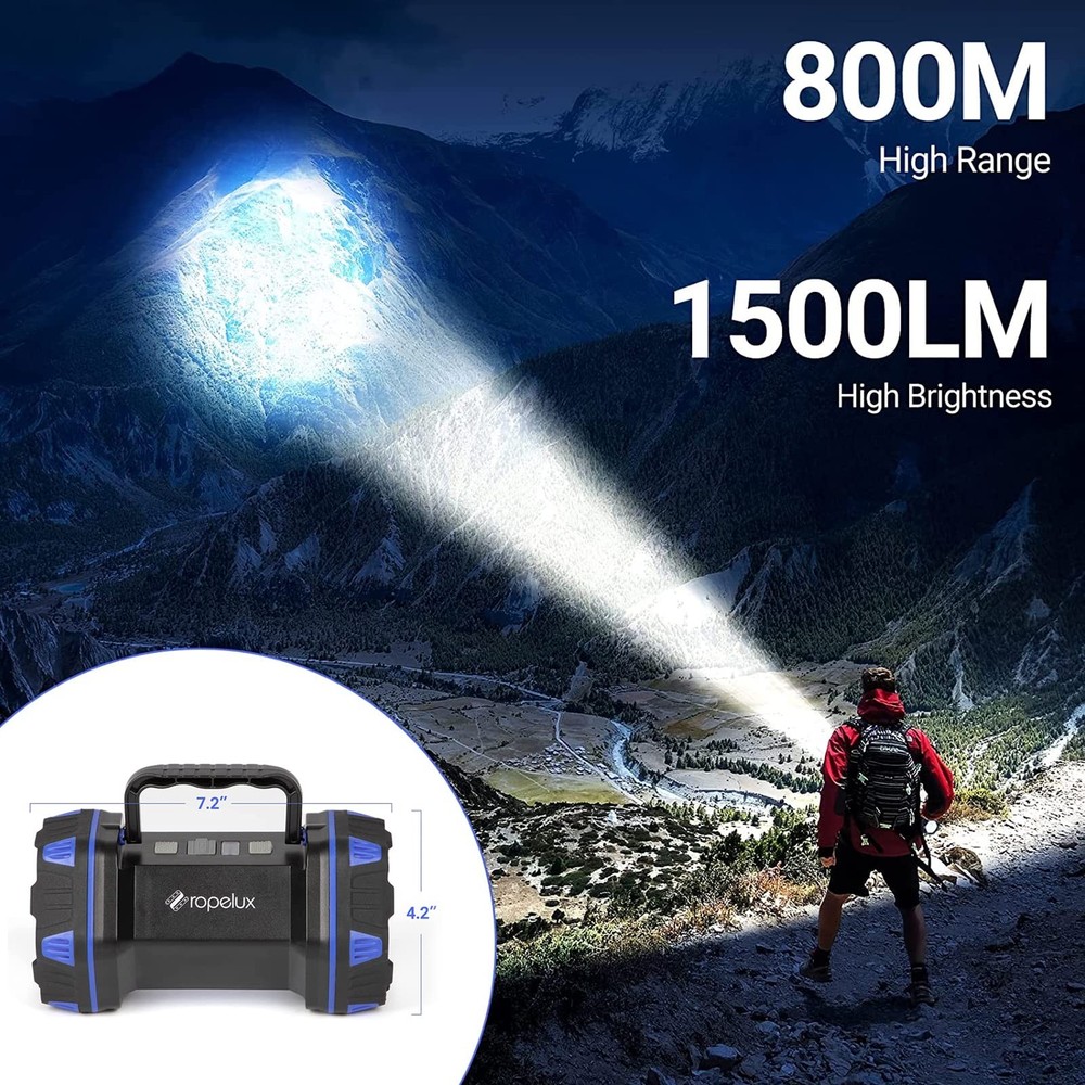 Led Camping Lantern Rechargeable, Flashlight 1500LM, 8 1PACK, Blue
