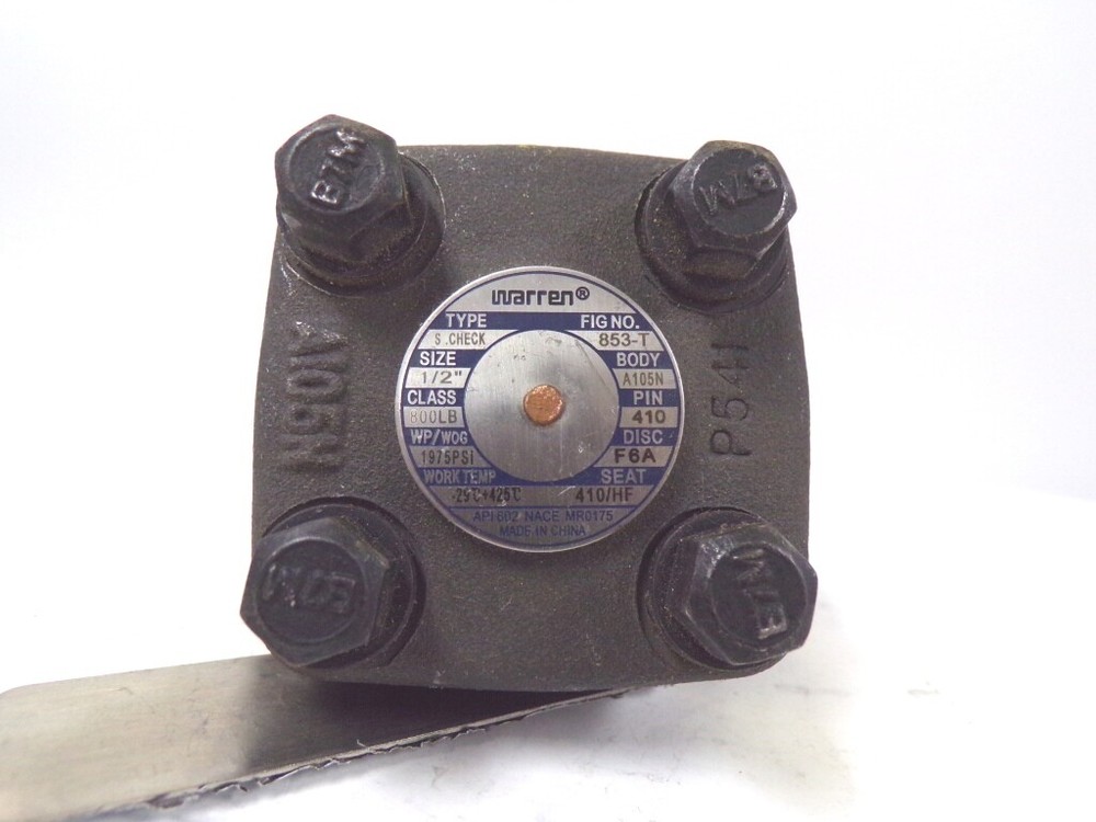 WARREN S CHECK VALVE 1/2" 853-T CLASS 800LB