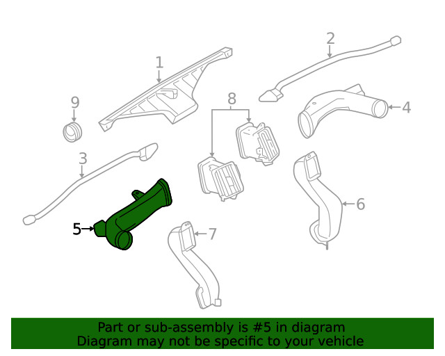 Genuine GM Driver Side Instrument Panel Outer Air Outlet Duct 19316460