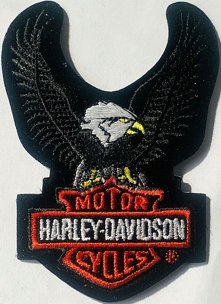 Harley Davidson Black Eagle Up Wing B&S Patch Emblem 3 3/4" x 4 7/8" EMB328304
