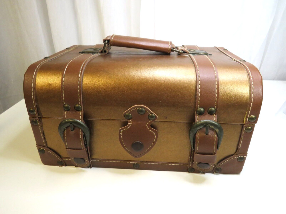 Faux lather small treasure chest