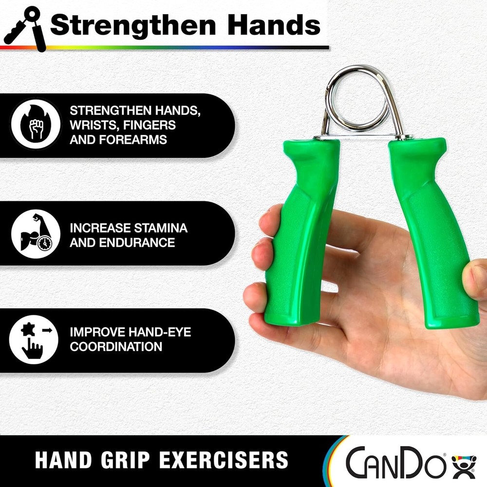 CanDo Hand Grip Exerciser Pair Yellow, X-Light - 3 lb