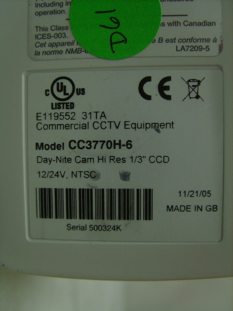 PELCO - DSP Day/Night High Resolution CCD 1/3" Surveillance Camera - CC3770H-6