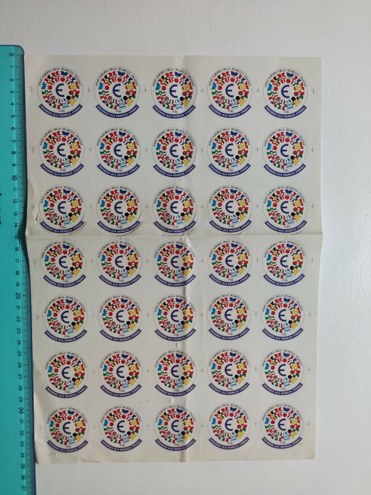 1986 Year Road Safety Sticker Vintage 80s Original