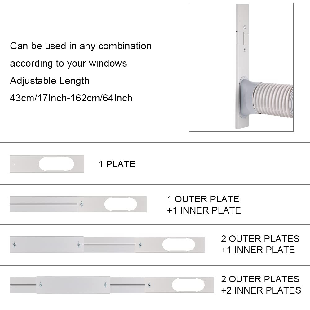 Portable Air Conditioner Window Vent Kit, Adjustable Window Seal with 5.9 Inc...