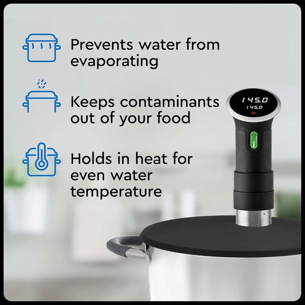 Precision Sous Vide Silicone Lid - Fits 10.5'' Pots, Energy Efficient Design