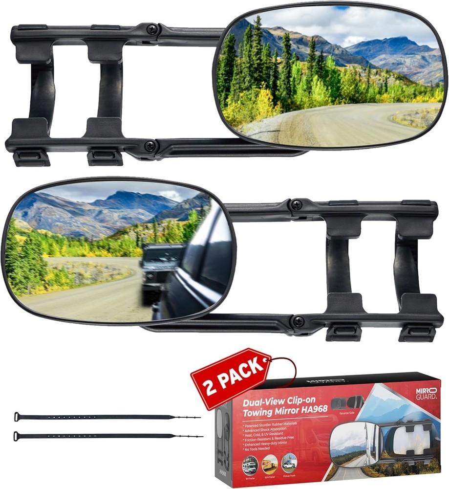 Durable Universal Tow Mirrors with Convex Lens - Enhanced Visibility & Safety
