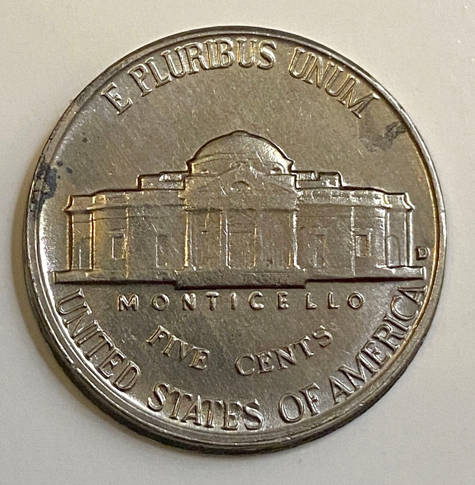 1961 D Jefferson Nickel- Collar/Rim Error- BU