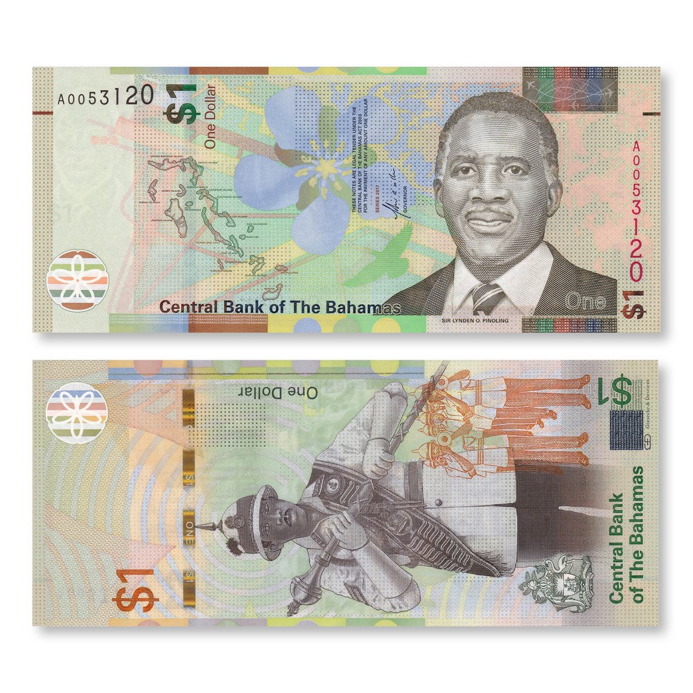 Bahamas Set: Half–$5 Dollars, 2017–2020, B348–B351, UNC