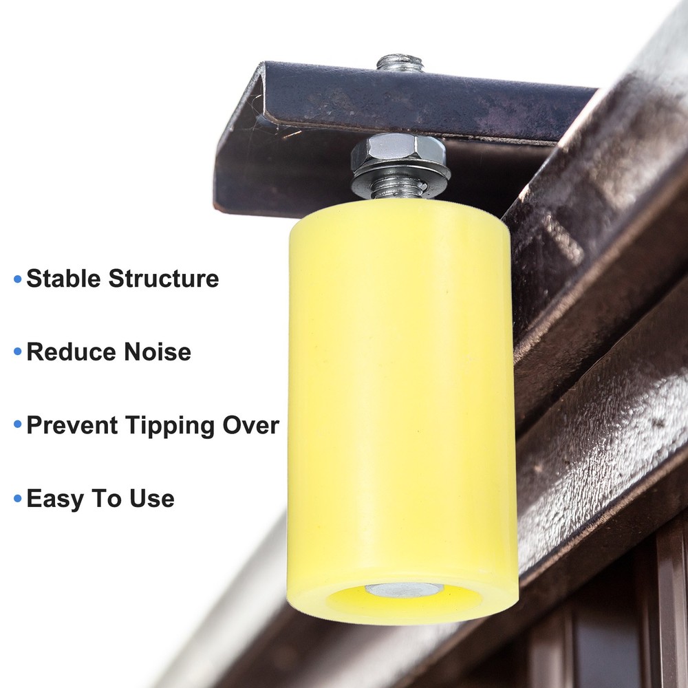 4Pcs Slide Gate Guide Roller, 5" Nylon Sliding Gate Support Assembly, Yellow