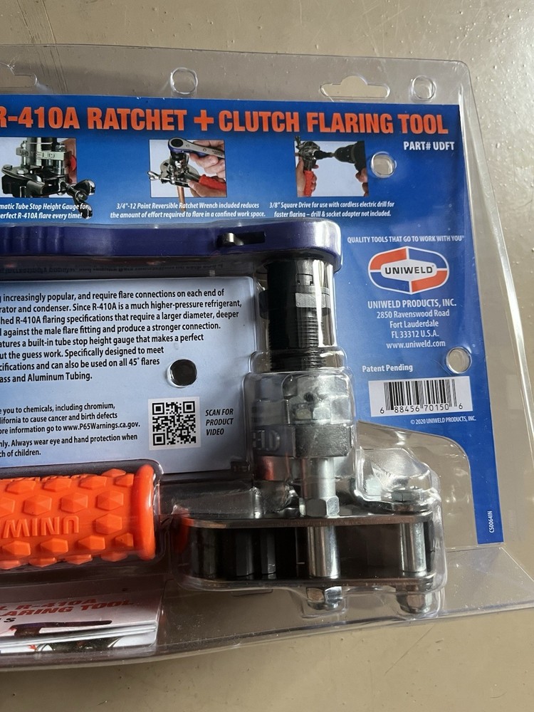 Uniweld UDFT Manual Ratchet + Clutch Flaring Tool