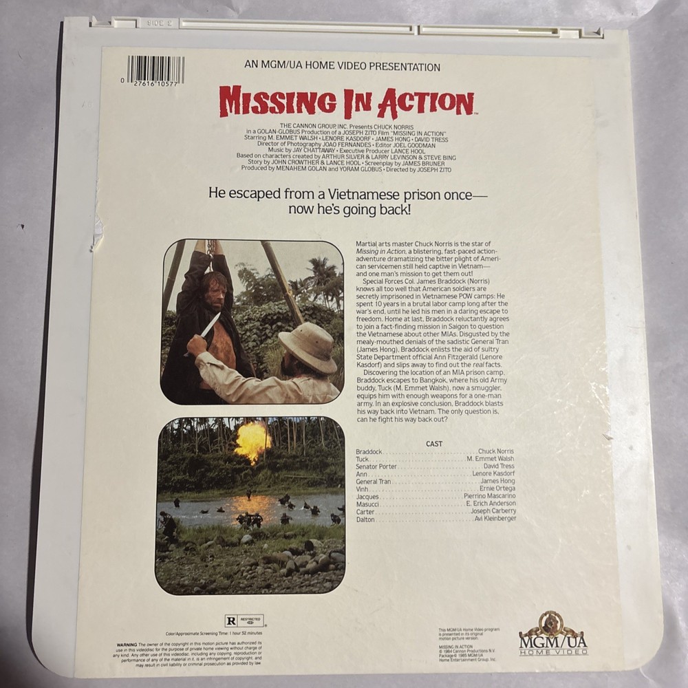 Missing in Action (1984) Vintage CED Videodisc