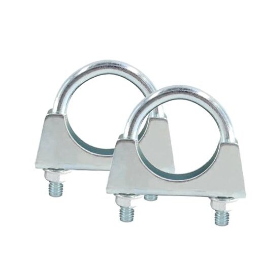 2PCS U Bolt Muffler Exhaust, Iron Exhaust U Clamps, Saddle Type U 1-1/2 Inch