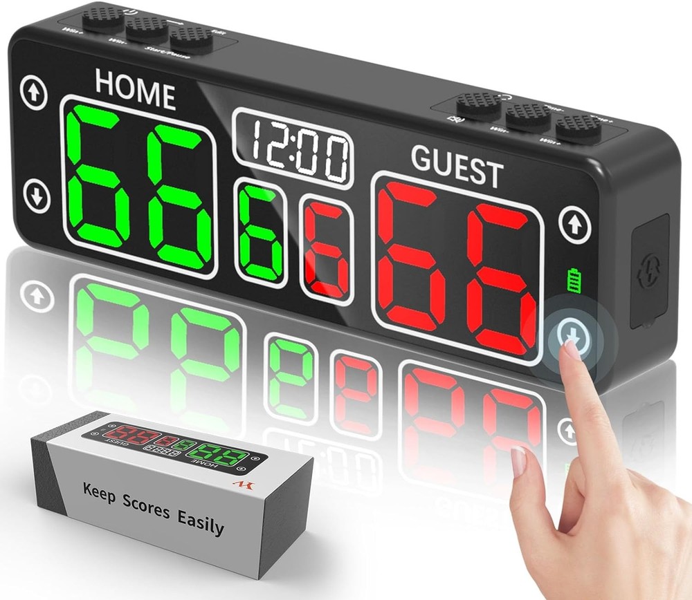 YZ Upgraded Digital Scoreboard with Timer, Mini Magnetic Electronic black