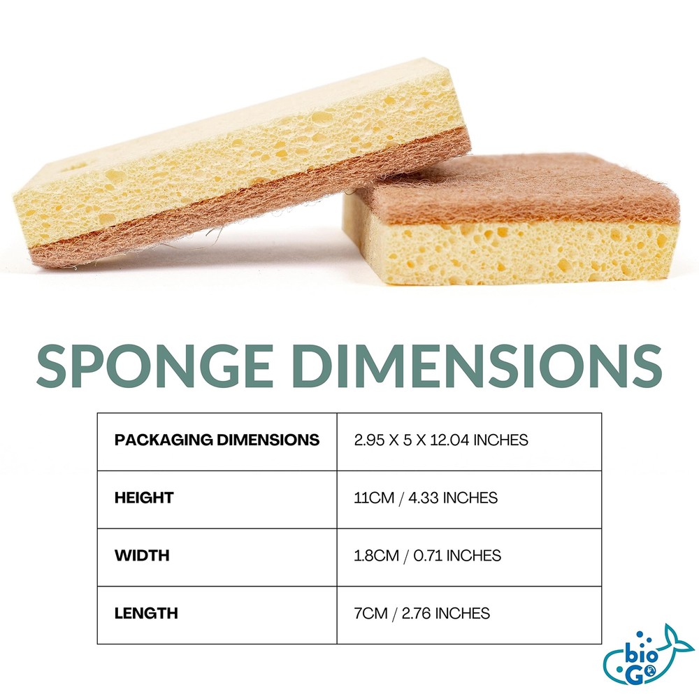 Biodegradable Kitchen Sponges 24 Pack Eco Natural Cellulose Compostable Dish