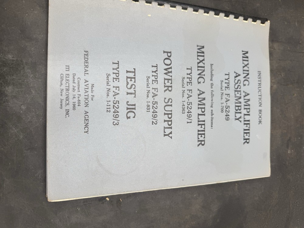 Federal Aviation Mixing Amplifier Assembly Manual