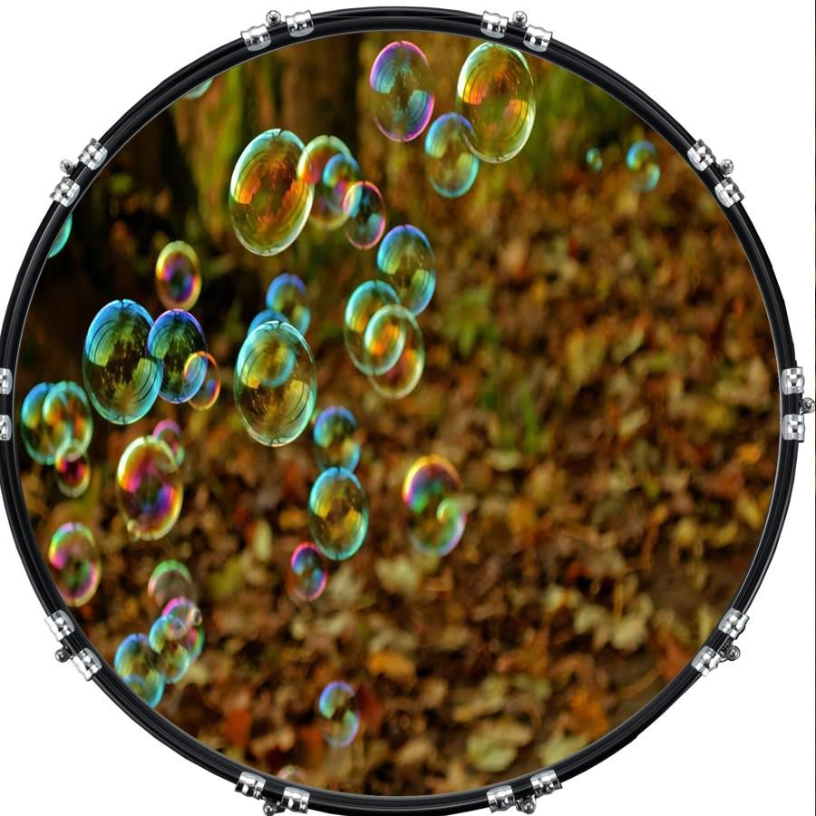 20" Custom Bass Kick Drum Front Head Graphical Floating Bubbles