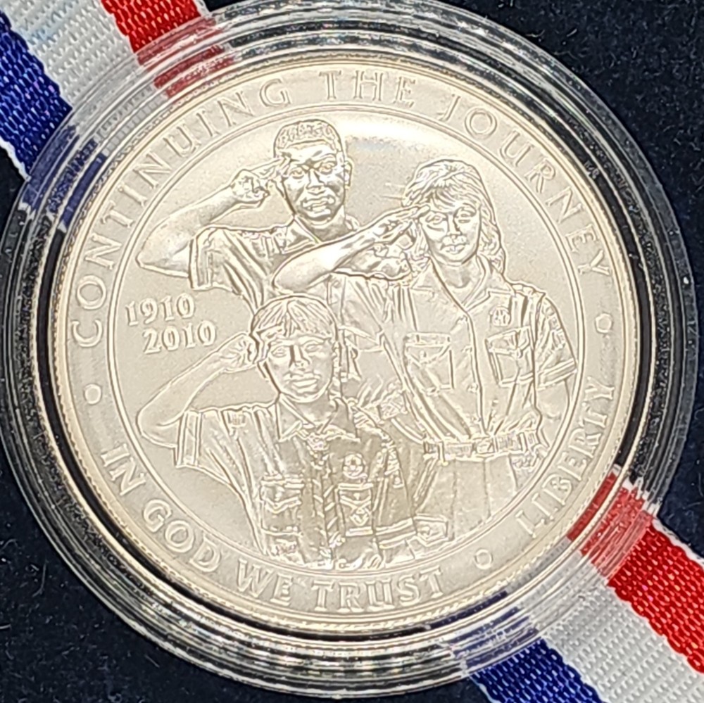 2010 Boy Scout Commemorative Silver Dollar Coin (Box/COA)