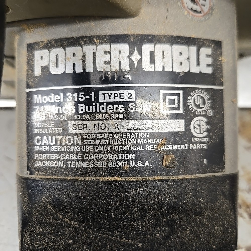 PORTER CABLE 315-1 ELECTRIC CIRCULAR SAW (Read Description)