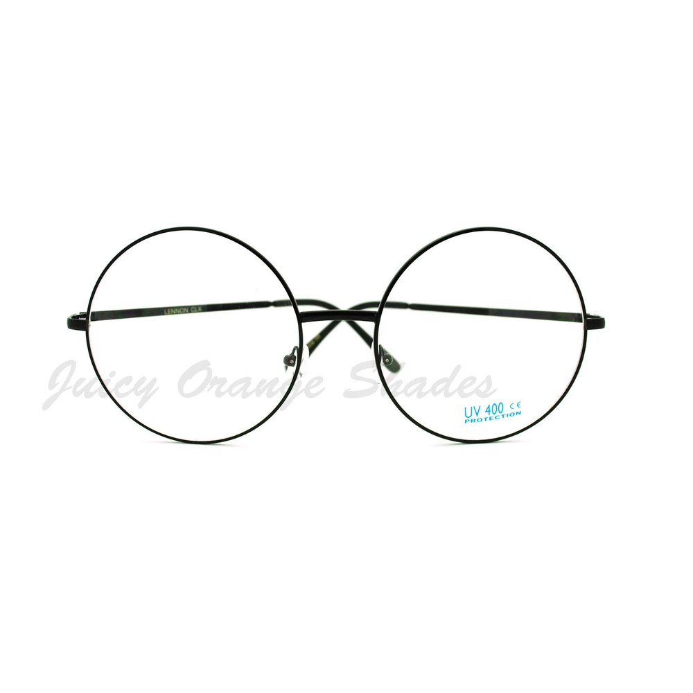 Super Oversized Round Circle Frame Clear Lens Glasses