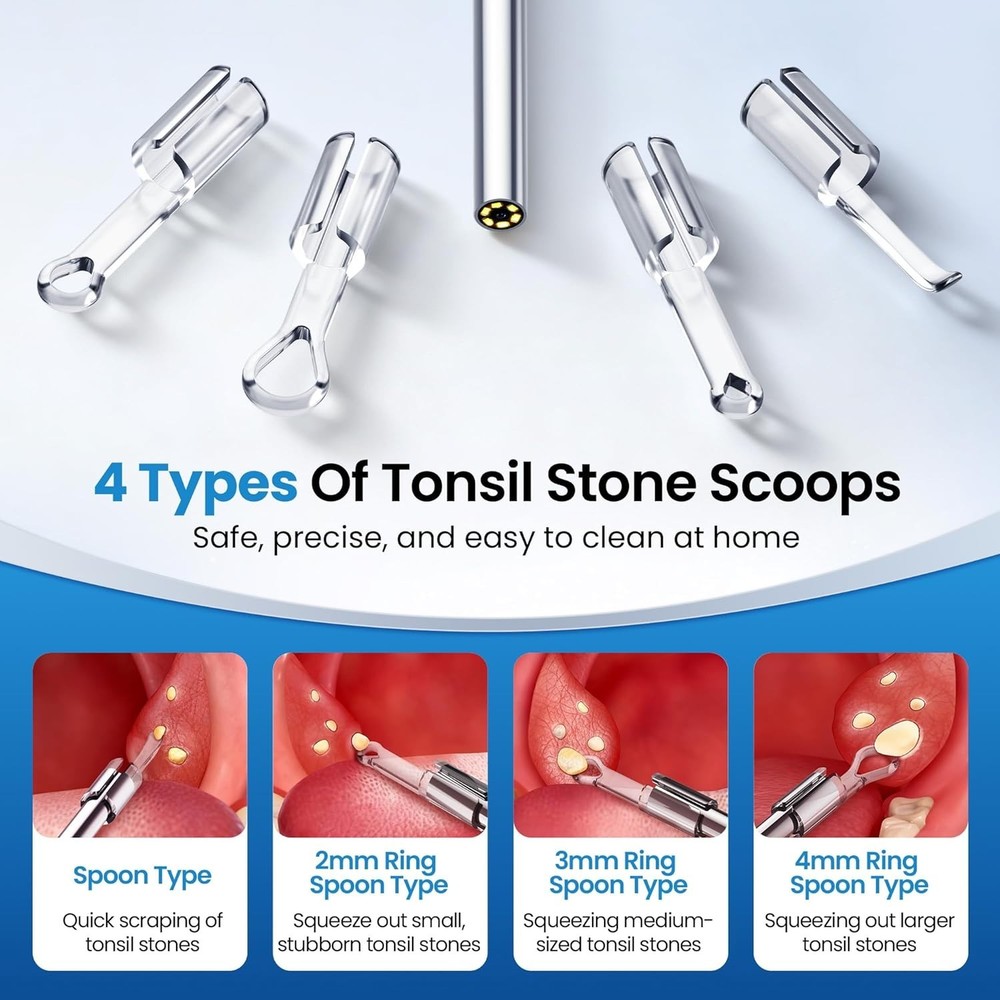 Tonsil Stone Remover with Camera 1080P Visual Tonsil Stone Removal Kit
