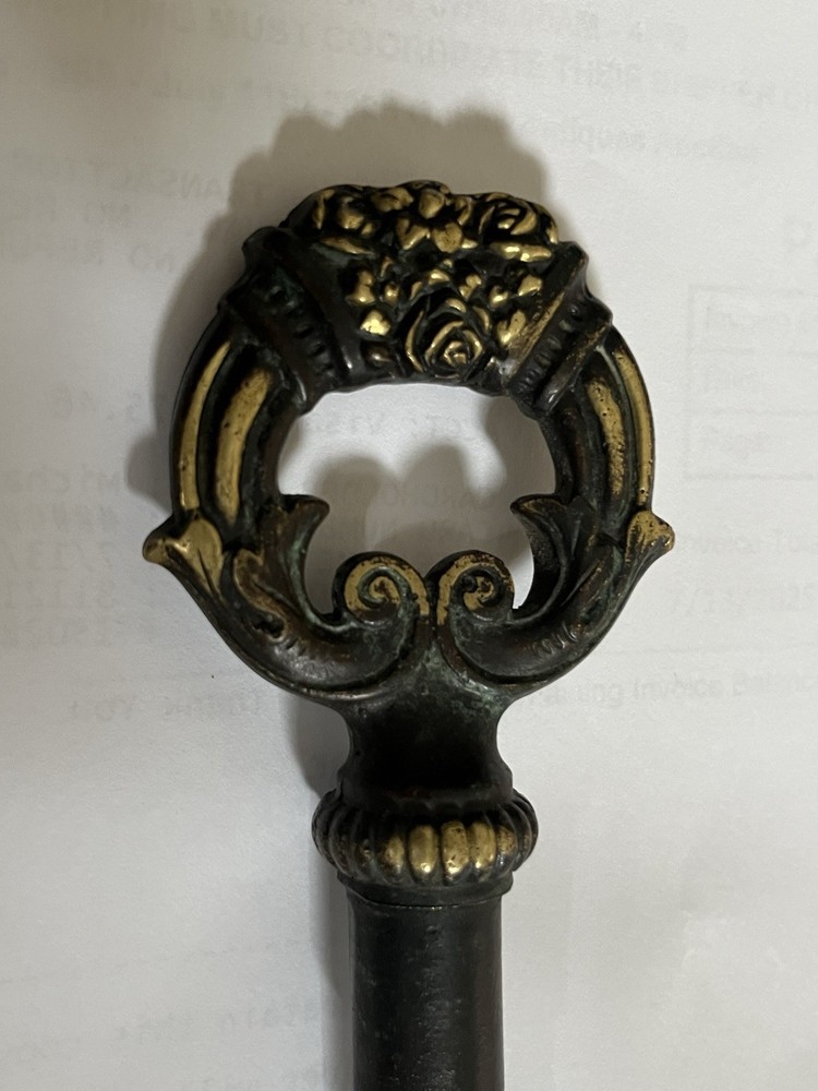 Vintage Large Brass Skeleton Key Cork Screw