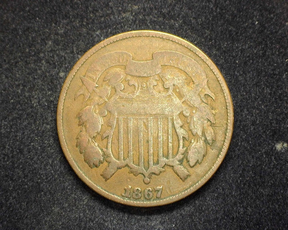 HS&C: 1867 Two Cent Piece VG - US Coin