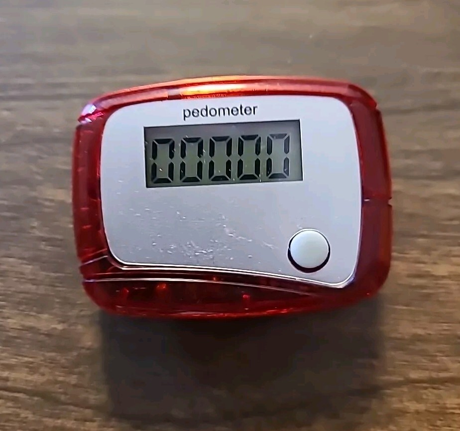 2 Pc LCD Basic Digital Step Pedometer Clip On And Go Red And Green New