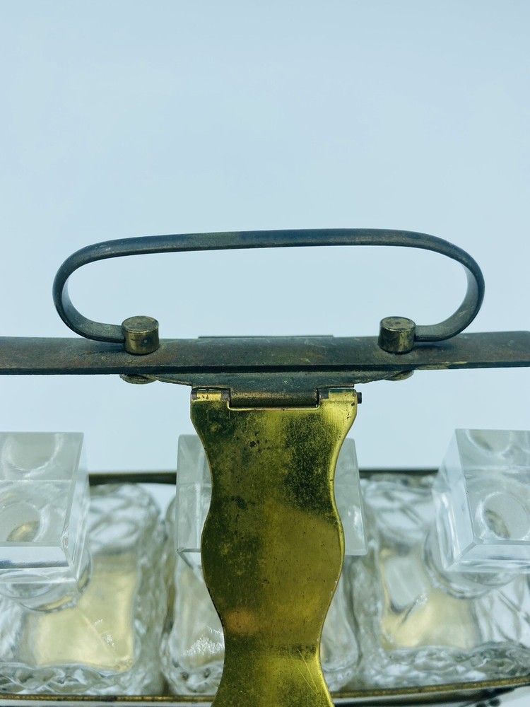 Crystal & Brass Vanity Perfume Caddy Set - 7pc