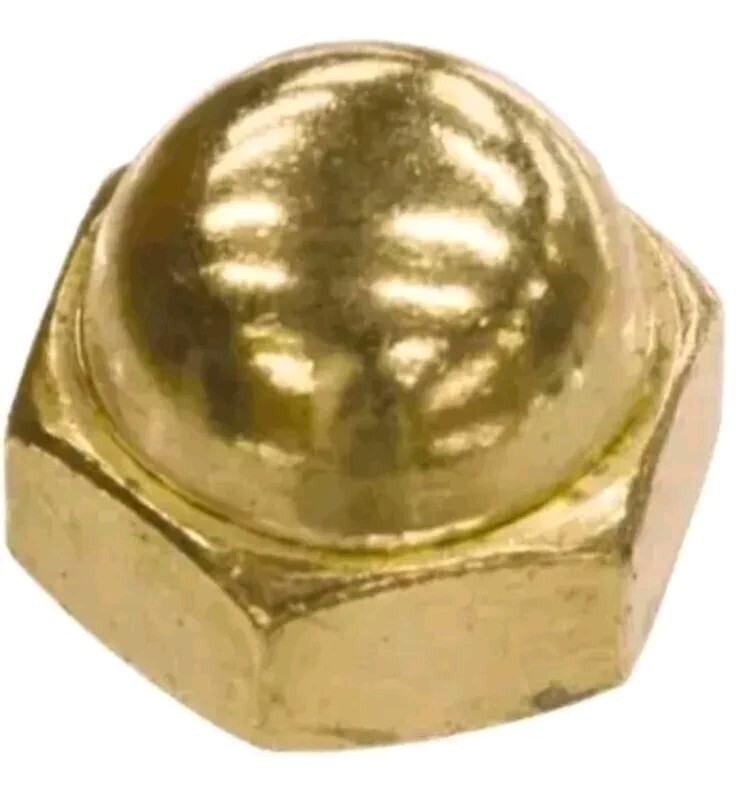 1/2-13 Brass Acorn Cap Nuts (2) (SOLID Brass).