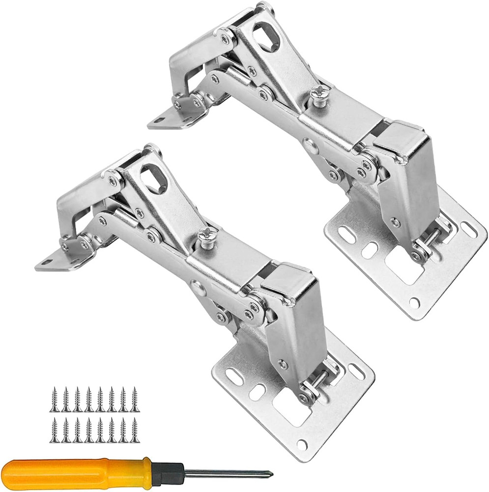 2 Pack 170 Degree Hidden Soft Close Adjustable Surface Mount Cabinet Hinges