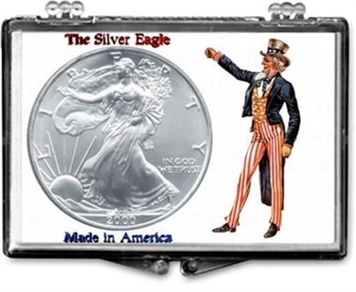 Edgar Marcus Snaplock Holder For American Silver Eagle Coin Uncle Sam Display