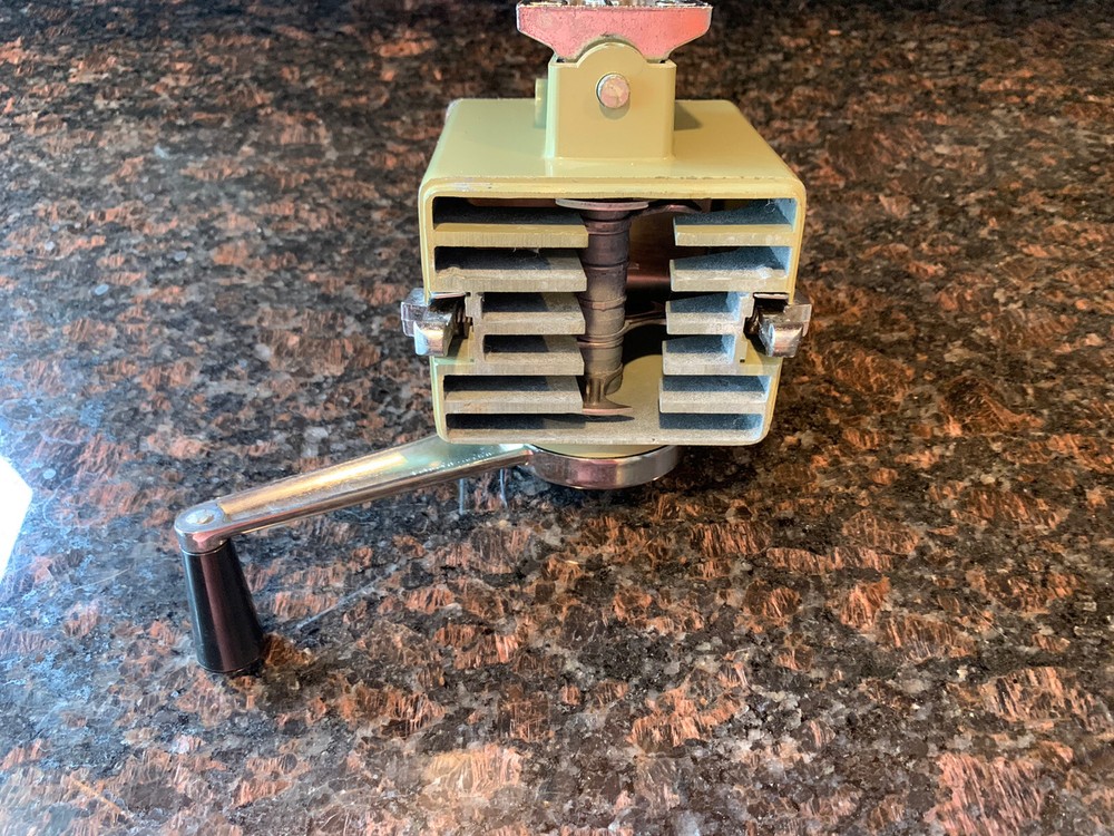 Vintage Yellow & Chrome Ice-O-Mat Ice Crusher Top Only Bottom Missing