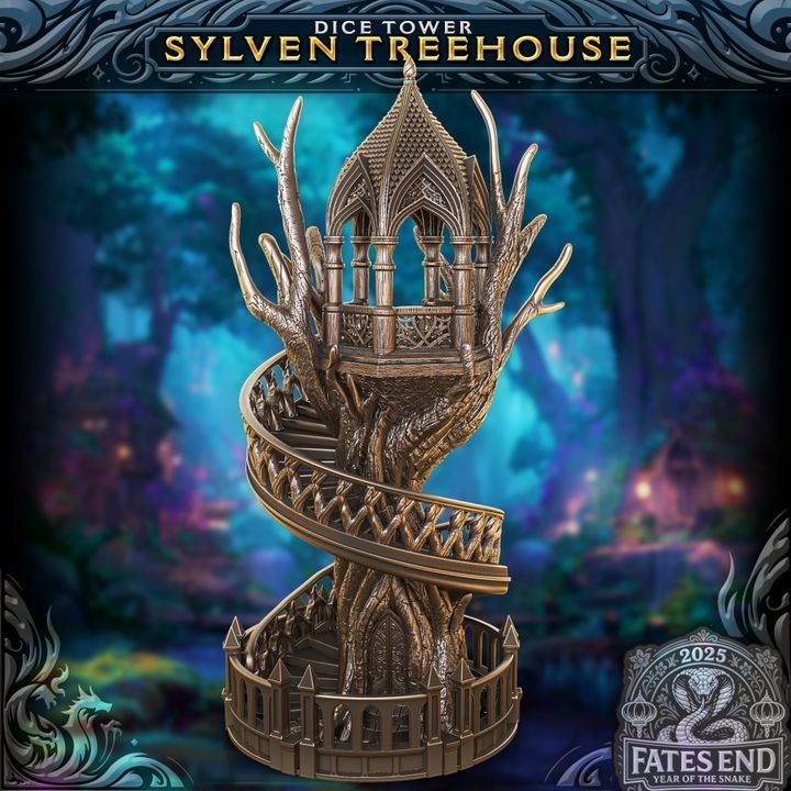 Fantasy Dice Tower- Elven Treehouse