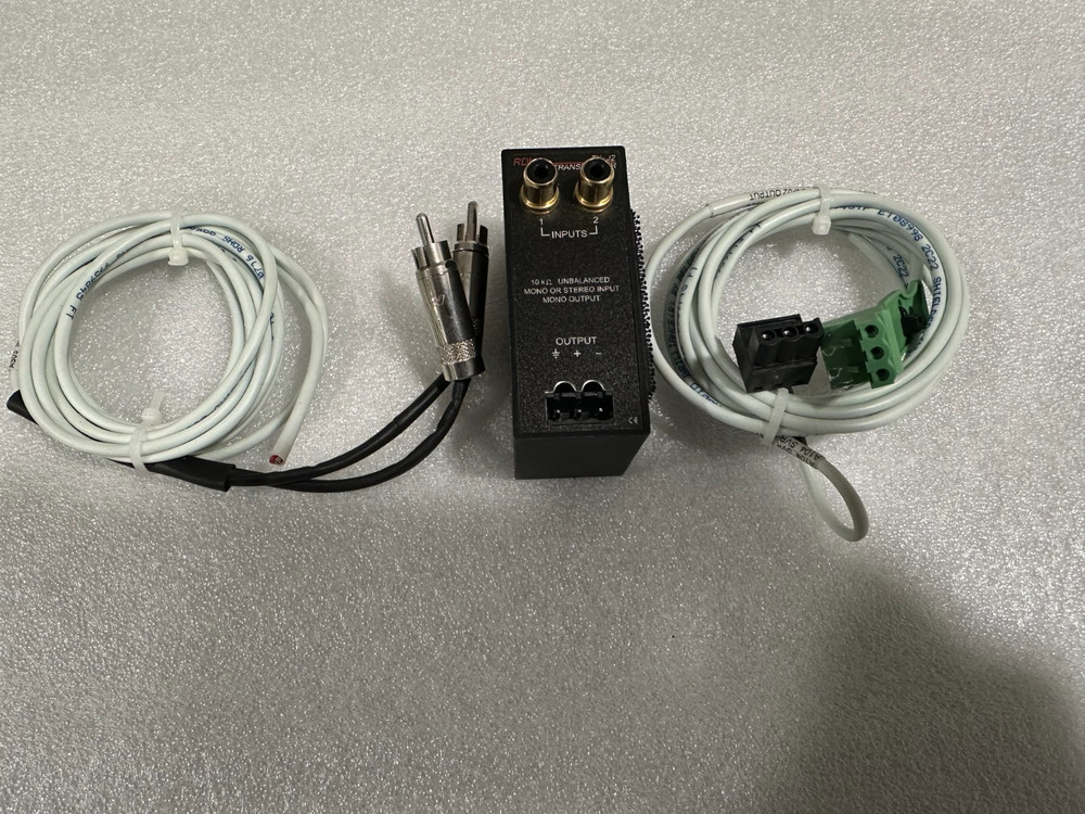 RDL TX-J2 INPUT TRANSFORMERS Mono or Stereo Input /  Mono Output With Cable
