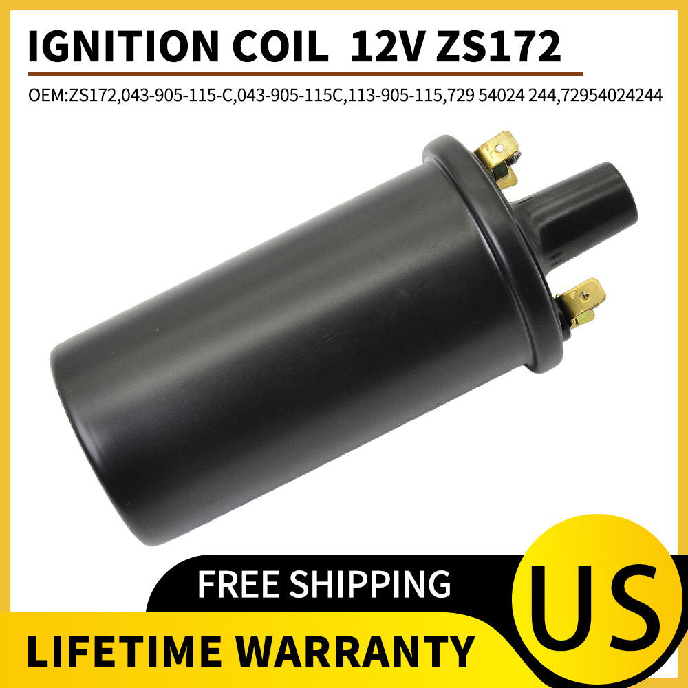 New Ignition Coil With Internal Resistor 3 Ohm 12V Universal 35k Voltage Output