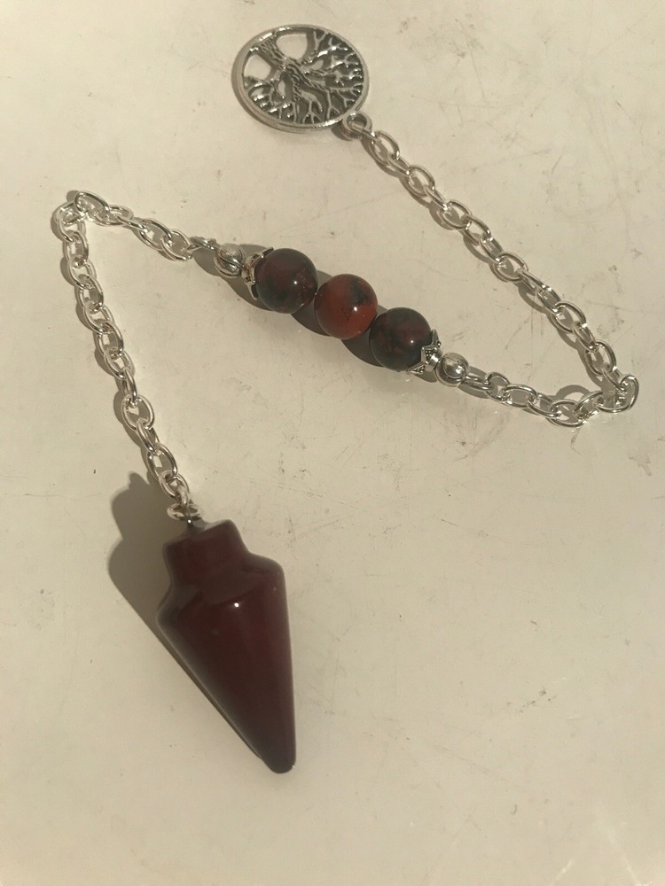 Red Jasper Pendulum With Tree Spirit Communication Ghost Talk 240