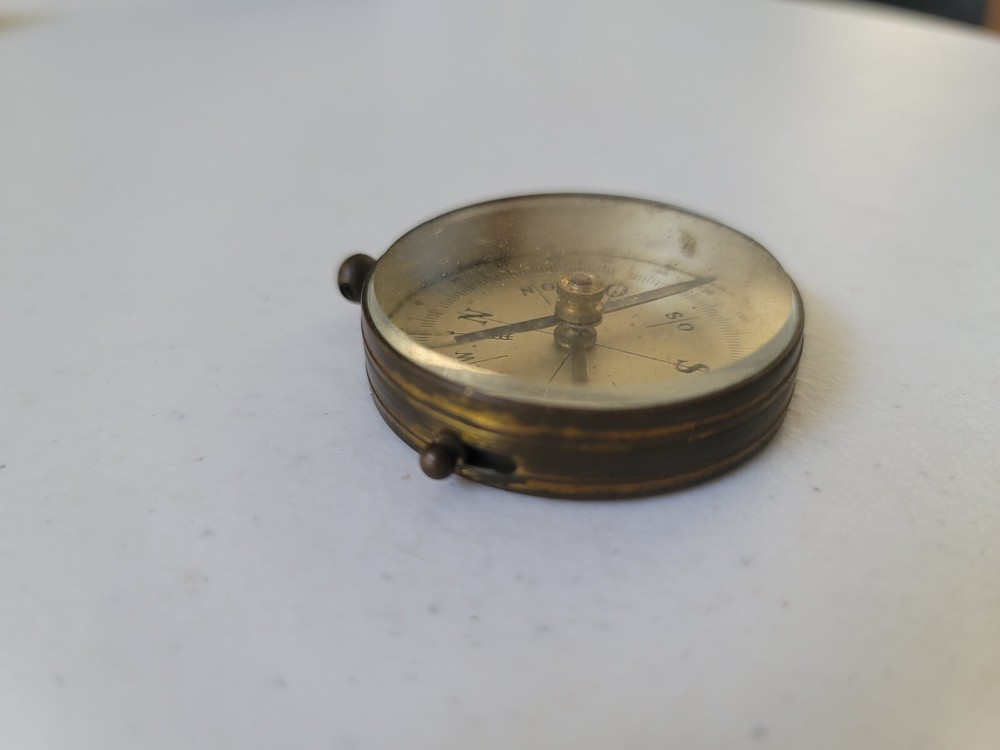 Vintage Antique Brass Compass Made In Germany