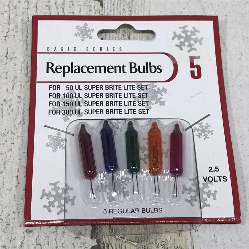 Lot of 3 Basic Series Replacement Bulbs - MULTICOLOR - 2.5 Volt Push-In - NEW