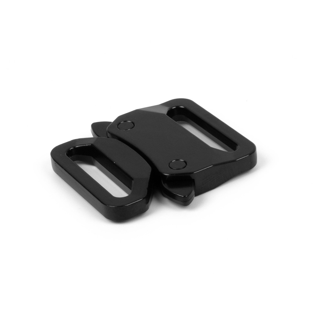 1 Inch Black Tactical Buckle Non Adjustable Side Release Belt Buckles, 2 Pack