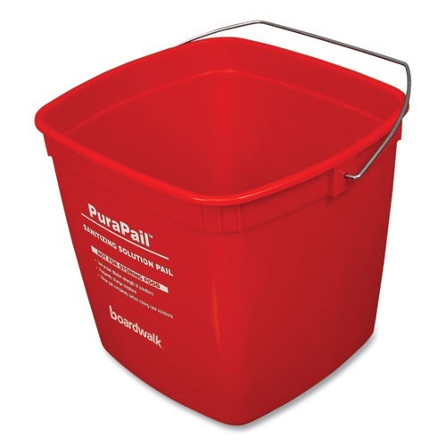 Boardwalk PuraPail, 6 qt, Polypropylene, Red/White, 2/Pack