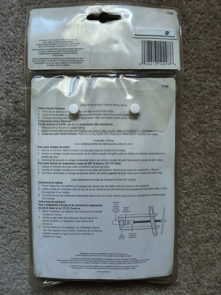 Brasscraft #T168 Handle And Sleeve Puller Kit