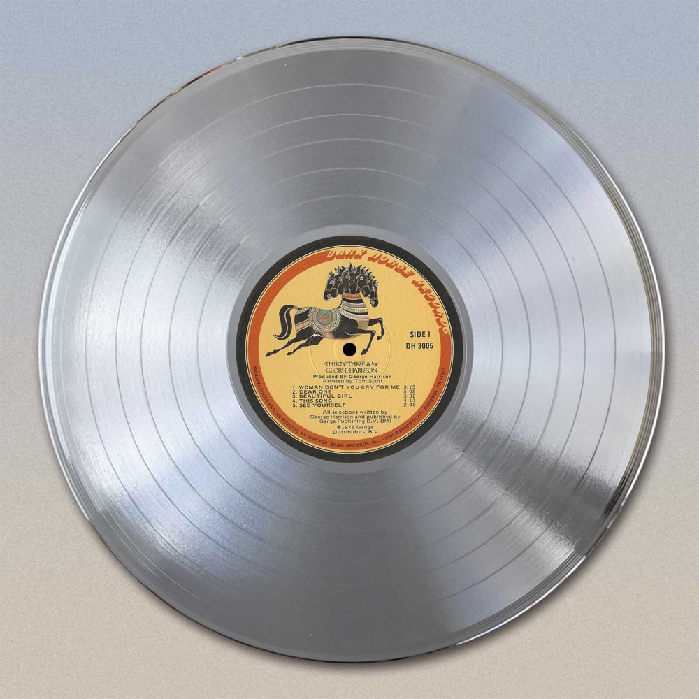 George Harrison "33 1/3" Gold LP Record wall art