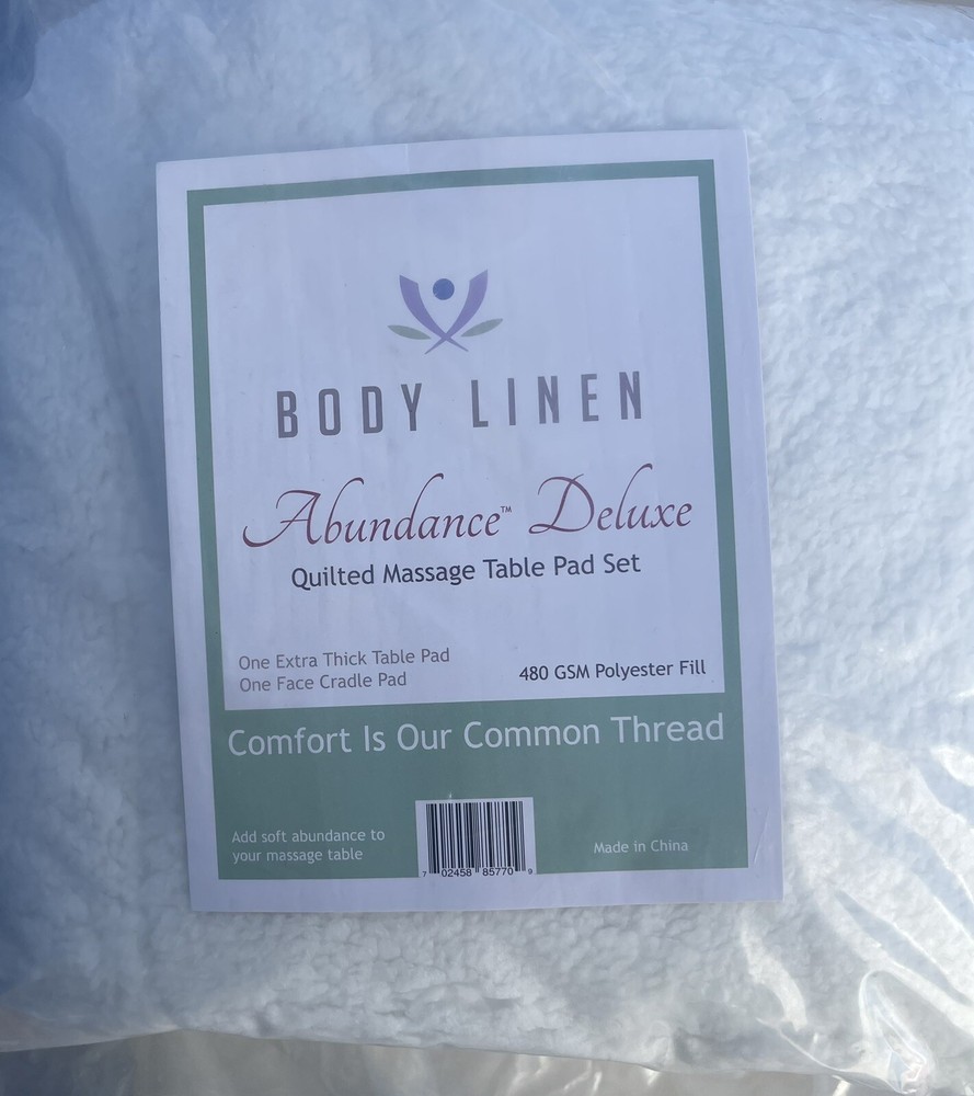New Sealed Body Linen Quilted Massage Table Pad Set